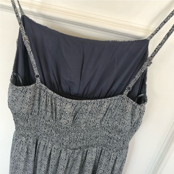 Dainty Floral Smocked Back Midi Slip Dress Slate Blue Women’s Size Medium NWT - Picture 8 of 11